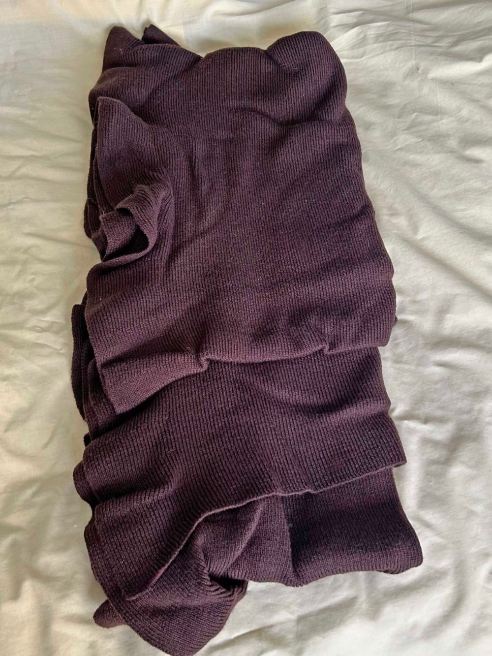 SHAWL, 100% MERINO WOOL, DARK BROWN, 87 in. L x 25 in. W, FLUTED EDGES, MADE IN